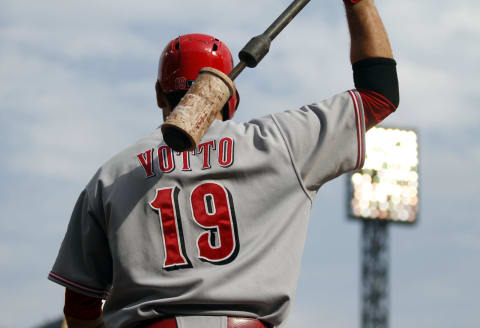 PITTSBURGH, PA – SEPTEMBER 30: Joey Votto #19 of the Cincinnati Reds on deck. (Photo by Justin K. Aller/Getty Images)