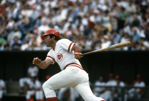 CINCINNATI, OH – CIRCA 1975: Johnny Bench #5 of the Cincinnati Reds (Photo by Focus on Sport/Getty Images)