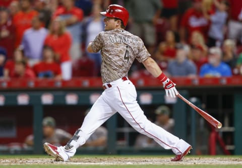 CINCINNATI, OH – MAY 06: Scooter Gennett #4 of the Cincinnati Reds (Photo by Michael Hickey/Getty Images)