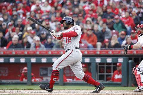 CINCINNATI, OH – MARCH 30: Howie Kendrick #12 of the Washington Nationals bats against the Cincinnati Reds. (Photo by Joe Robbins/Getty Images) *** Local Caption *** Howie Kendrick