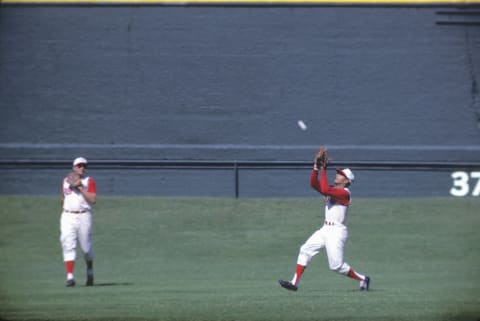 CINCINNATI – OCTOBER 1961: Vada Pinson #28 of the Cincinnati Reds (Photo by Robert Riger/Getty Images)