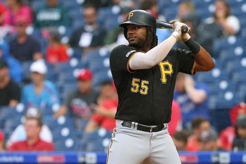 PHILADELPHIA, PA – AUGUST 28: Josh Bell #55 of the Pittsburgh Pirates (Photo by Rich Schultz/Getty Images)
