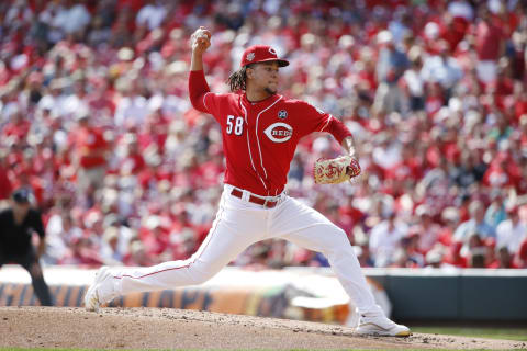 CINCINNATI, OH – SEPTEMBER 26: Luis Castillo #58 of the Cincinnati Reds pitches during a game. (Photo by Joe Robbins/Getty Images)