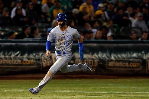 OAKLAND, CA – SEPTEMBER 16: Whit Merrifield #15 of the Kansas City Royals rounds third base to score a run. The Royals open a series against the Cincinnati Reds on Tuesday. (Photo by Jason O. Watson/Getty Images)