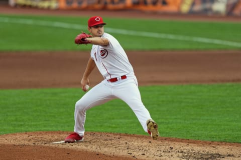 CINCINNATI, OH – AUGUST 4: Tyler Mahle #30 of the Cincinnati Reds pitches against the Cleveland Indians at Great American Ball Park. (Photo by Jamie Sabau/Getty Images)