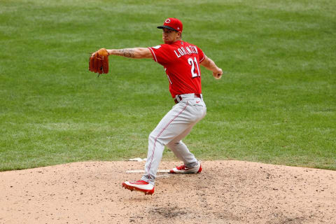 MILWAUKEE, WISCONSIN – AUGUST 09: Michael Lorenzen #21 of the Cincinnati Reds pitches in the sixth inning. (Photo by Dylan Buell/Getty Images)