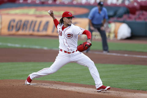 CINCINNATI, OH – AUGUST 11: Luis Castillo #58 of the Cincinnati Reds pitches during a game against the Kansas City Royals. (Photo by Joe Robbins/Getty Images)
