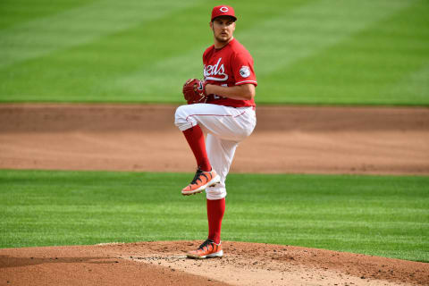 CINCINNATI, OH – SEPTEMBER 14: Trevor Bauer #27 of the Cincinnati Reds pitches. (Photo by Jamie Sabau/Getty Images)