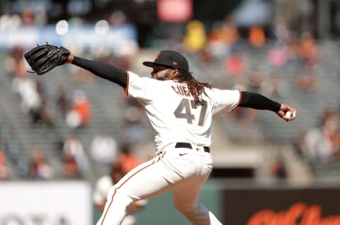 SAN FRANCISCO, CALIFORNIA – APRIL 09: Johnny Cueto #47 of the San Francisco Giants pitches. (Photo by Ezra Shaw/Getty Images)