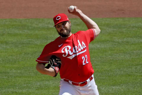 CINCINNATI, OHIO – APRIL 18: Wade Miley #22 of the Cincinnati Reds pitches in the first inning. (Photo by Dylan Buell/Getty Images)