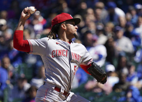 CHICAGO, ILLINOIS – MAY 29: Luis Castillo #58 of the Cincinnati Reds throws a pitch. (Photo by Nuccio DiNuzzo/Getty Images)