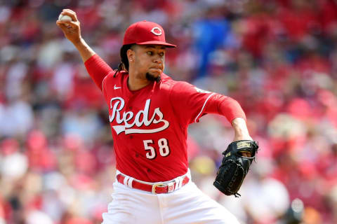 CINCINNATI, OHIO – JUNE 26: Luis Castillo #58 of the Cincinnati Reds pitches during a game. (Photo by Emilee Chinn/Getty Images)