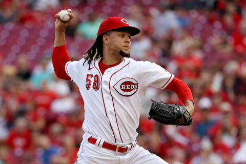 CINCINNATI, OHIO – JULY 01: Luis Castillo #58 of the Cincinnati Reds pitches in the first inning. (Photo by Dylan Buell/Getty Images)