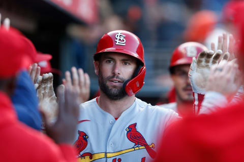 SAN FRANCISCO, CALIFORNIA – JULY 06: Paul Goldschmidt #46 of the St. Louis Cardinals celebrates in the dugout. (Photo by Lachlan Cunningham/Getty Images)