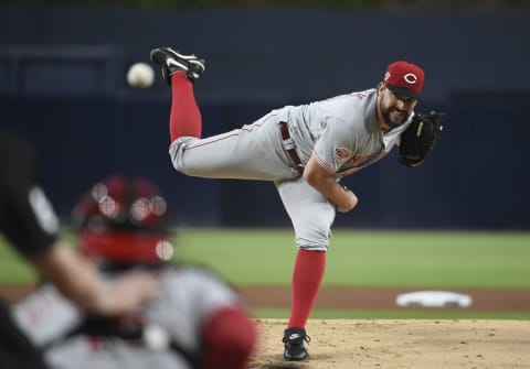 SAN DIEGO, CA – APRIL 18: Tanner Roark #35 of the Cincinnati Reds pitches during the first inning of a baseball game against the San Diego Padres at Petco Park April 18, 2019 in San Diego, California. (Photo by Denis Poroy/Getty Images)