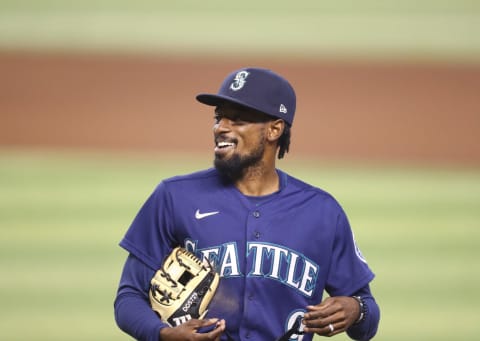 Sep 13, 2020; Phoenix, Arizona, USA; Seattle Mariners second baseman Dee Strange-Gordon against the Arizona Diamondbacks. Mandatory Credit: Mark J. Rebilas-USA TODAY Sports