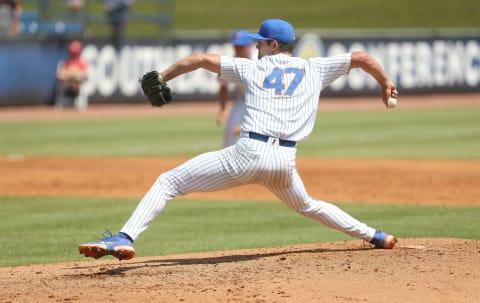 Florida pitcher Tommy Mace (47) delivers a pitch to the plate. [Staff Photo/Gary Cosby Jr.]