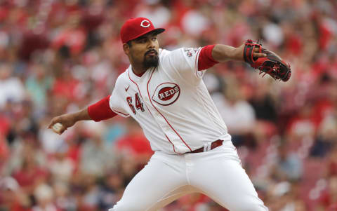 Jun 24, 2021; Cincinnati, Ohio, USA; Cincinnati Reds starting pitcher Tony Santillan (64) throws a pitch. Mandatory Credit: David Kohl-USA TODAY Sports