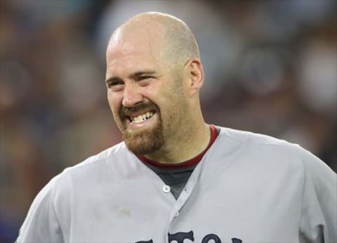 Jun 2, 2012; Toronto, ON, Canada; Boston Red Sox first baseman Kevin Youkilis (20) during their game against the Toronto Blue Jays at the Rogers Centre. The Red Sox beat the Blue Jays 7-4. Mandatory Credit: Tom Szczerbowski-USA TODAY Sports