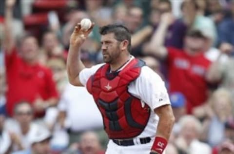 September 14, 2011; Boston, MA, USA; Boston Red Sox catcher 