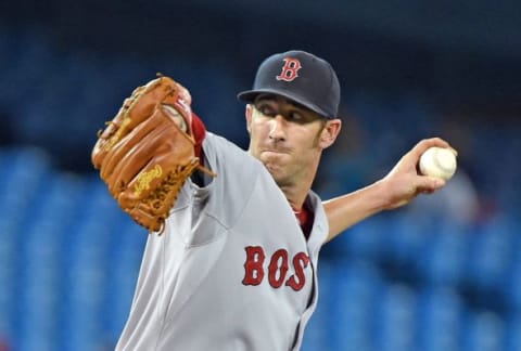 Jun 30, 2015; Toronto, Ontario, CAN; Boston Red Sox relief pitcher Tommy Layne (59) delivers a pitch against Toronto Blue Jays at Rogers Centre. Mandatory Credit: Dan Hamilton-USA TODAY Sports