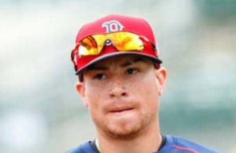 Mar 8, 2016; Sarasota, FL, USA; Boston Red Sox catcher Christian Vazquez (7) at Ed Smith Stadium. Mandatory Credit: Kim Klement-USA TODAY Sports