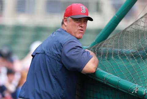 Mar 28, 2016; Fort Myers, FL, USA; Boston Red Sox manager John Farrell (53) looks on prior to the game against the Baltimore Orioles at JetBlue Park. Mandatory Credit: Kim Klement-USA TODAY Sports