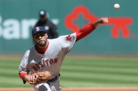 Apr 5, 2016; Cleveland, OH, USA; Boston Red Sox starting pitcher David Price (24) throws a pitch during the first inning against the Cleveland Indians at Progressive Field. Mandatory Credit: Ken Blaze-USA TODAY Sports