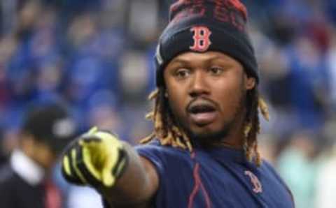 Apr 8, 2016; Toronto, Ontario, CAN; Boston Red Sox first baseman Hanley Ramirez (13) at Rogers Centre. Mandatory Credit: Dan Hamilton-USA TODAY Sports