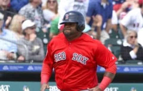 Mar 21, 2016; Jupiter, FL, USA; Boston Red Sox third baseman Pablo Sandoval (48) at Roger Dean Stadium. The Red Sox defeated the Cardinals 4-3. Mandatory Credit: Scott Rovak-USA TODAY Sports