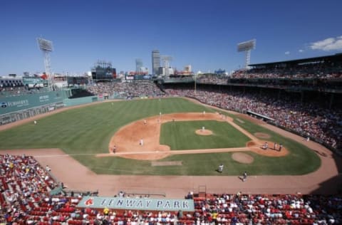 Jul 27, 2016; Boston, MA, USA; A general view of Fenway Park during the fifth inning of the game between the Detroit Tigers and the Boston Red Sox at Fenway Park. Mandatory Credit: Greg M. Cooper-USA TODAY Sports