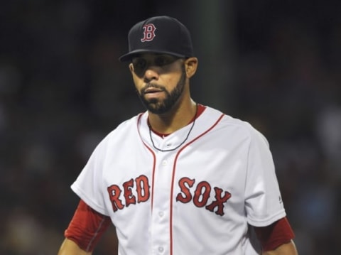 Aug 27, 2016; Boston, MA, USA; Boston Red Sox starting pitcher David Price (24) walks off the mound after pitching during the fourth inning against the Kansas City Royals at Fenway Park. Mandatory Credit: Bob DeChiara-USA TODAY Sports