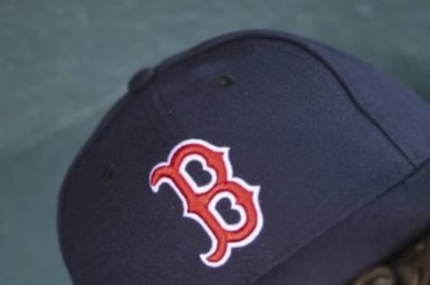 Jul 21, 2015; Houston, TX, USA; General view of a Boston Red Sox cap before a game against the Houston Astros at Minute Maid Park. Mandatory Credit: Troy Taormina-USA TODAY Sports