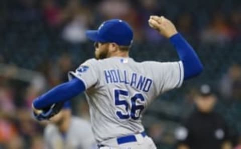 Sep 18, 2015; Detroit, MI, USA; Kansas City Royals relief pitcher Greg Holland (56) at Comerica Park. Mandatory Credit: Rick Osentoski-USA TODAY Sports