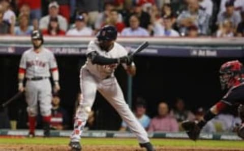 Oct 7, 2016; Cleveland, OH, USA; Boston Red Sox center fielder Jackie Bradley Jr. (25) during game two of the 2016 ALDS playoff baseball series at Progressive Field. Mandatory Credit: Rick Osentoski-USA TODAY Sports