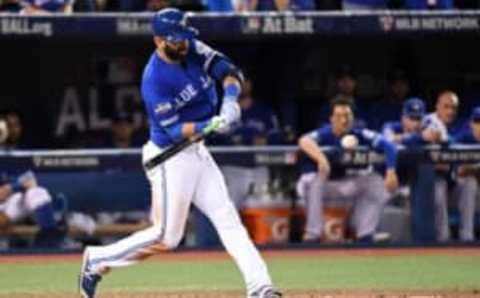 Oct 19, 2016; Toronto, Ontario, CAN; Toronto Blue Jays right fielder Jose Bautista (19) at Rogers Centre. Mandatory Credit: Nick Turchiaro-USA TODAY Sports