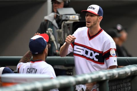 Oct 2, 2016; Chicago, IL, USA; Chicago White Sox starting pitcher Chris Sale (49) walks to the dugout prior to a game against the Minnesota Twins at U.S. Cellular Field. Mandatory Credit: Patrick Gorski-USA TODAY Sports