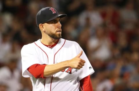 BOSTON, MA – JUNE 10: Matt Barnes #68 of the Boston Red Sox reacts in the eighth inning of a game against the Detroit Tigers at Fenway Park on June 10, 2017 in Boston, Massachusetts. (Photo by Adam Glanzman/Getty Images)