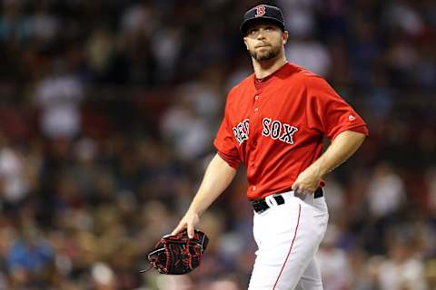 BOSTON, MA – SEPTEMBER 14: Tyler Thornburg #47 of the Boston Red Sox retires to the dugout after allowing three runs during the eighth inning against the New York Mets at Fenway Park on September 14, 2018 in Boston, Massachusetts.(Photo by Maddie Meyer/Getty Images)