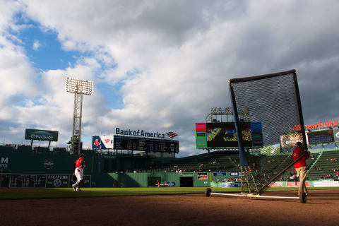 BOSTON, MA – MAY 15: Christian Vazquez #7 of the Boston Red Sox makes his way to the bullpen prior to the start of the game against the Colorado Rockies at Fenway Park on May 15, 2019 in Boston, Massachusetts. (Photo by Kathryn Riley/Getty Images)