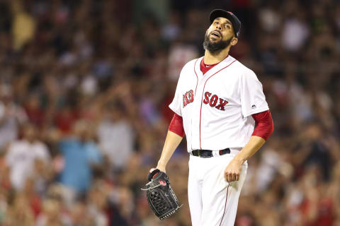 BOSTON, MA – JULY 30: David Price #10 of the Boston Red Sox reacts after making the ground out in the fourth inning of a game against the Tampa Bay Rays at Fenway Park on July 30, 2019 in Boston, Massachusetts. (Photo by Adam Glanzman/Getty Images)