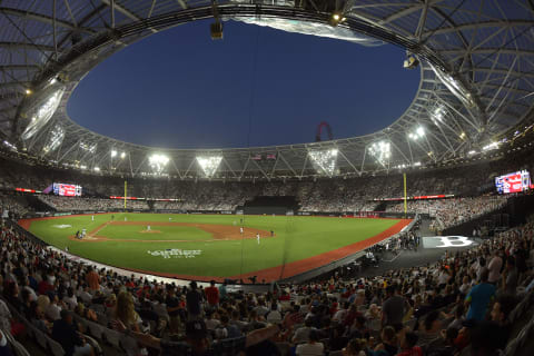 LONDON, ENGLAND – JUNE 29: A general view of the action during the MLB London Series game between the New York Yankees and the Boston Red Sox at London Stadium on June 29, 2019 in London, England. (Photo by Justin Setterfield/Getty Images)