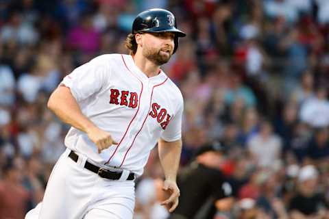 BOSTON, MA – AUGUST 8: Sam Travis #59 of the Boston Red Sox runs the bases after hitting a two run home run in the second inning against the Los Angeles Angels of Anaheim at Fenway Park on August 8, 2019 in Boston, Massachusetts. (Photo by Kathryn Riley/Getty Images)