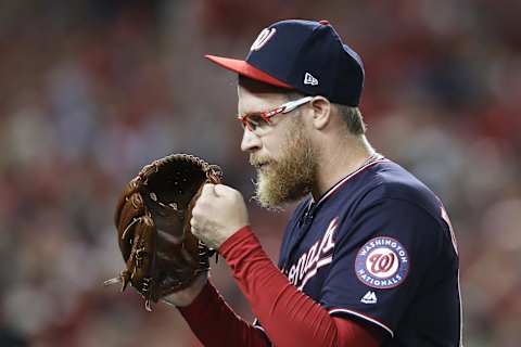 WASHINGTON, DC – OCTOBER 15: Sean Doolittle #63 of the Washington Nationals reacts as he comes out of the during game four of the National League Championship Series at Nationals Park on October 15, 2019 in Washington, DC. (Photo by Rob Carr/Getty Images)