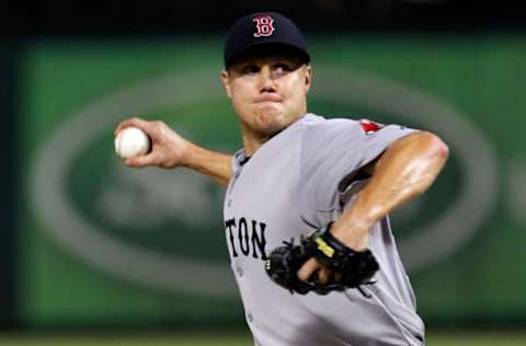 ARLINGTON, TX – AUGUST 24: Jonathan Papelbon #58 of the Boston Red Sox pitches against the Texas Rangers at Rangers Ballpark in Arlington on August 24, 2011 in Arlington, Texas. The Red Sox beat the Rangers 13-2. (Photo by Tom Pennington/Getty Images)