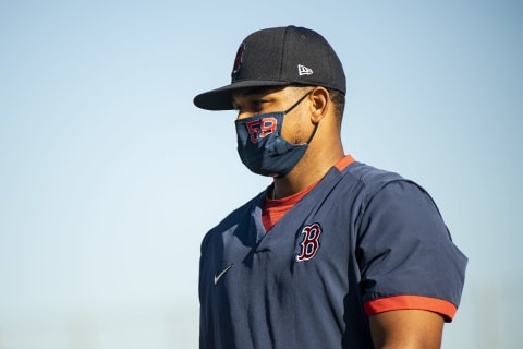 FT. MYERS, FL – FEBRUARY 21: Ronaldo Hernandez of the Boston Red Sox looks on during a spring training team workout on February 21, 2021 at jetBlue Park at Fenway South in Fort Myers, Florida. (Photo by Billie Weiss/Boston Red Sox/Getty Images)