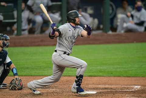 SEATTLE, WA – AUGUST 08: David Dahl #26 of the Colorado Rockies (Photo by Stephen Brashear/Getty Images)