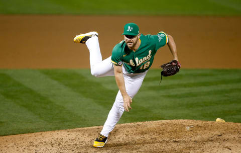 OAKLAND, CA – SEPTEMBER 9: Liam Hendriks #16 of the Oakland Athletics (Photo by Michael Zagaris/Oakland Athletics/Getty Images)