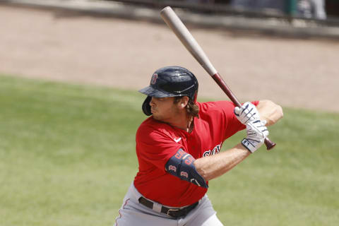 FORT MYERS, FLORIDA – MARCH 14: Triston Casas #94 of the Boston Red Sox at bat against the Minnesota Twins during a Grapefruit League spring training game at Hammond Stadium on March 14, 2021 in Fort Myers, Florida. (Photo by Michael Reaves/Getty Images)