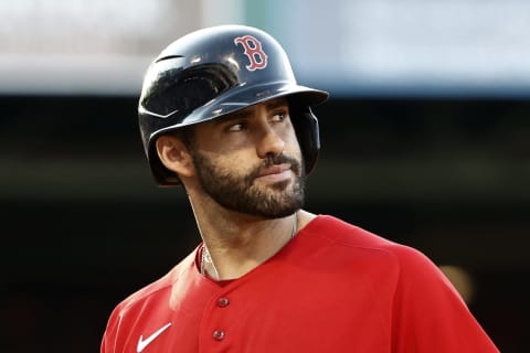 BOSTON, MA – JULY 24: J.D. Martinez #28 of the Boston Red Sox against the New York Yankees during the ninth inning at Fenway Park on July 24, 2021 in Boston, Massachusetts. (Photo By Winslow Townson/Getty Images)